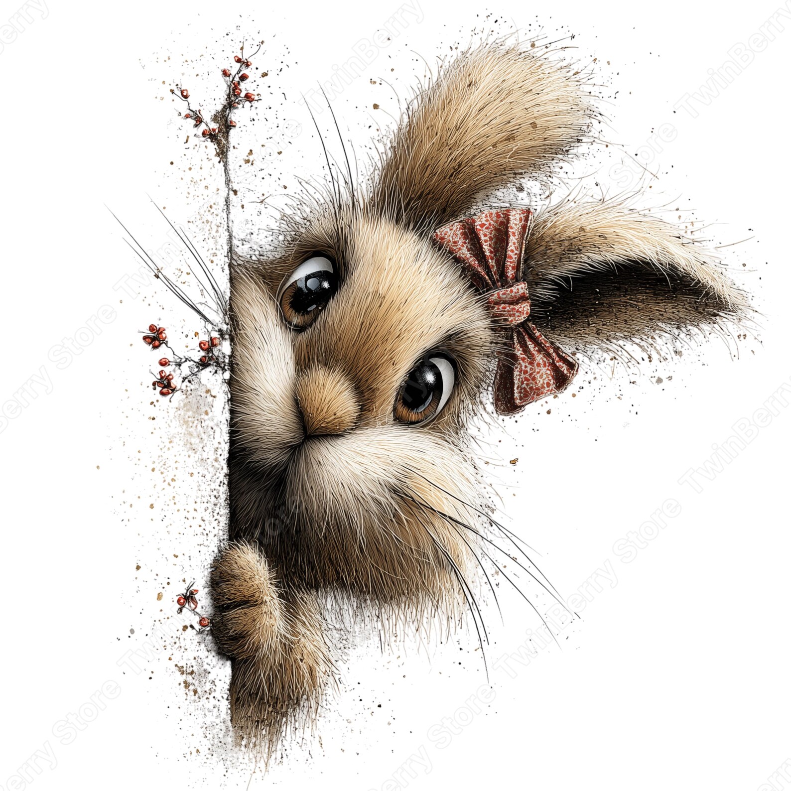 30 Whimsical Easter Bunny Clipart, Fuzzy Rabbits With Spring Eggs PNG ...
