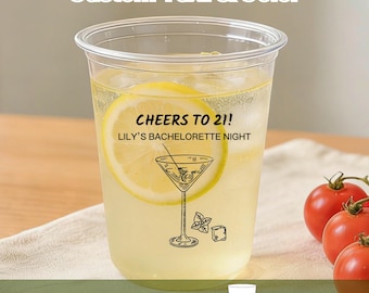Custom Beach Bachelorette Cups – Personalized Plastic Cups for Girls Trip, Tropical Party Favors & Bridesmaid Gifts