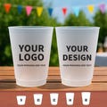 Personalized Logo Frosted Cups – Custom Color Printing, Reusable Branded Party Cups for Weddings, Events & Business Promotions