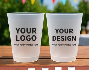 Personalized Logo Frosted Cups – Custom Color Printing, Reusable Branded Party Cups for Weddings, Events & Business Promotions