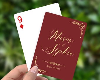 Personalized Wedding Guest Book Playing Cards, Custom Photo Name Couple Deck, Wedding Favor and Anniversary Gift