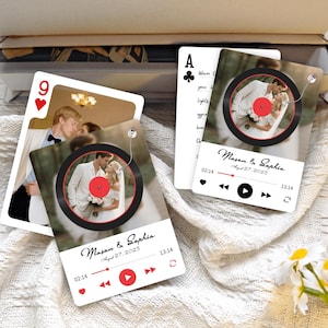 Personalized Wedding Guest Book Playing Cards: Couple Photo Keepsake