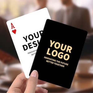 Custom Logo Playing Cards – Personalized Poker Deck with Your Company Logo or Photo, Corporate Gifts, Brand Promotion & Trade Show Giveaways