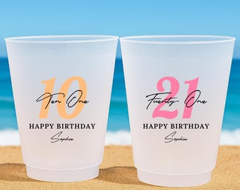 Personalized Birthday Frosted Cup – Custom Number Plastic Cup, Birthday Party Gift for Kids & Adults