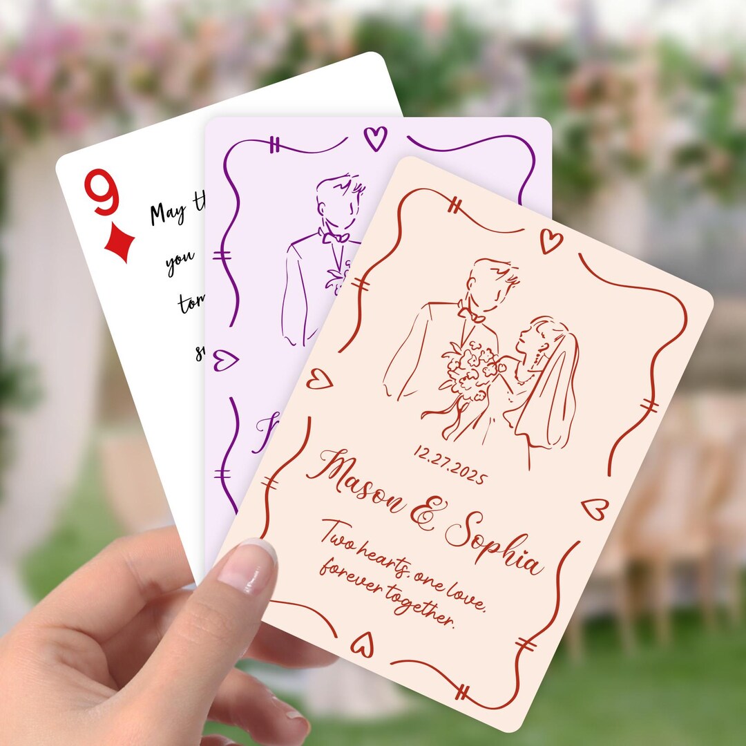 Personalized Wedding Playing Cards – Custom Photo Cards, Guest Book ...