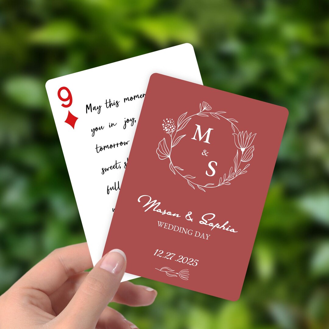 Custom Wedding Guest Book Playing Cards | Blank Deck | Guest Book ...