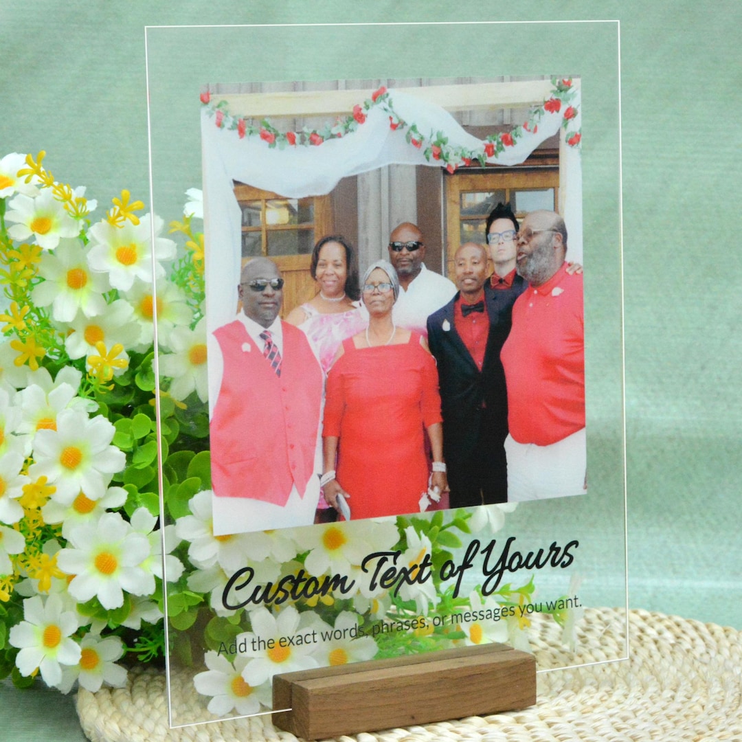 Personalized Acrylic Photo Plaque, Custom Text & Picture - Etsy