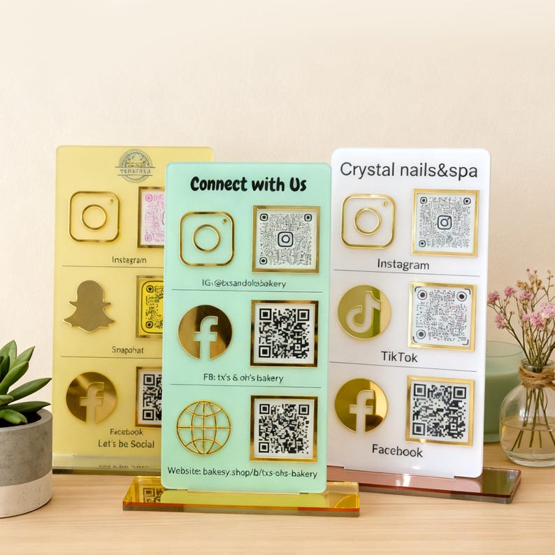Custom Acrylic QR Code Sign – Social Media Display, Salon & Spa Decor ...
