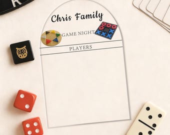 Personalized Family Game Night Scoreboard – Custom Dry Erase Tracker