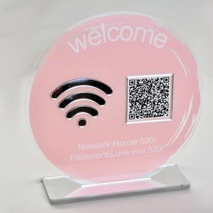 Custom WiFi QR Code Acrylic Sign: Modern Guest Connectivity