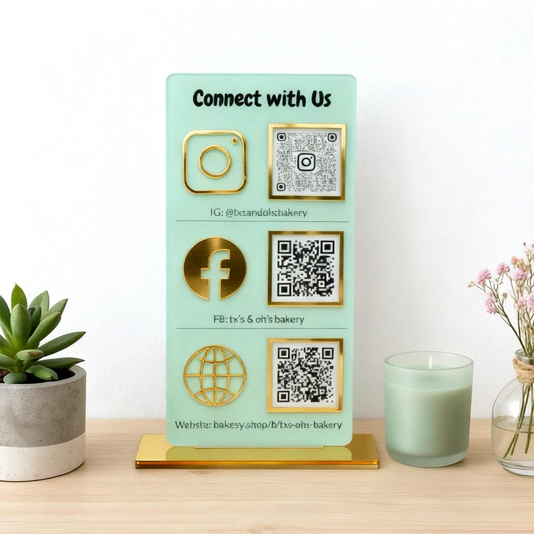 Custom Acrylic QR Code Sign – Social Media Display, Salon & Spa Decor ...