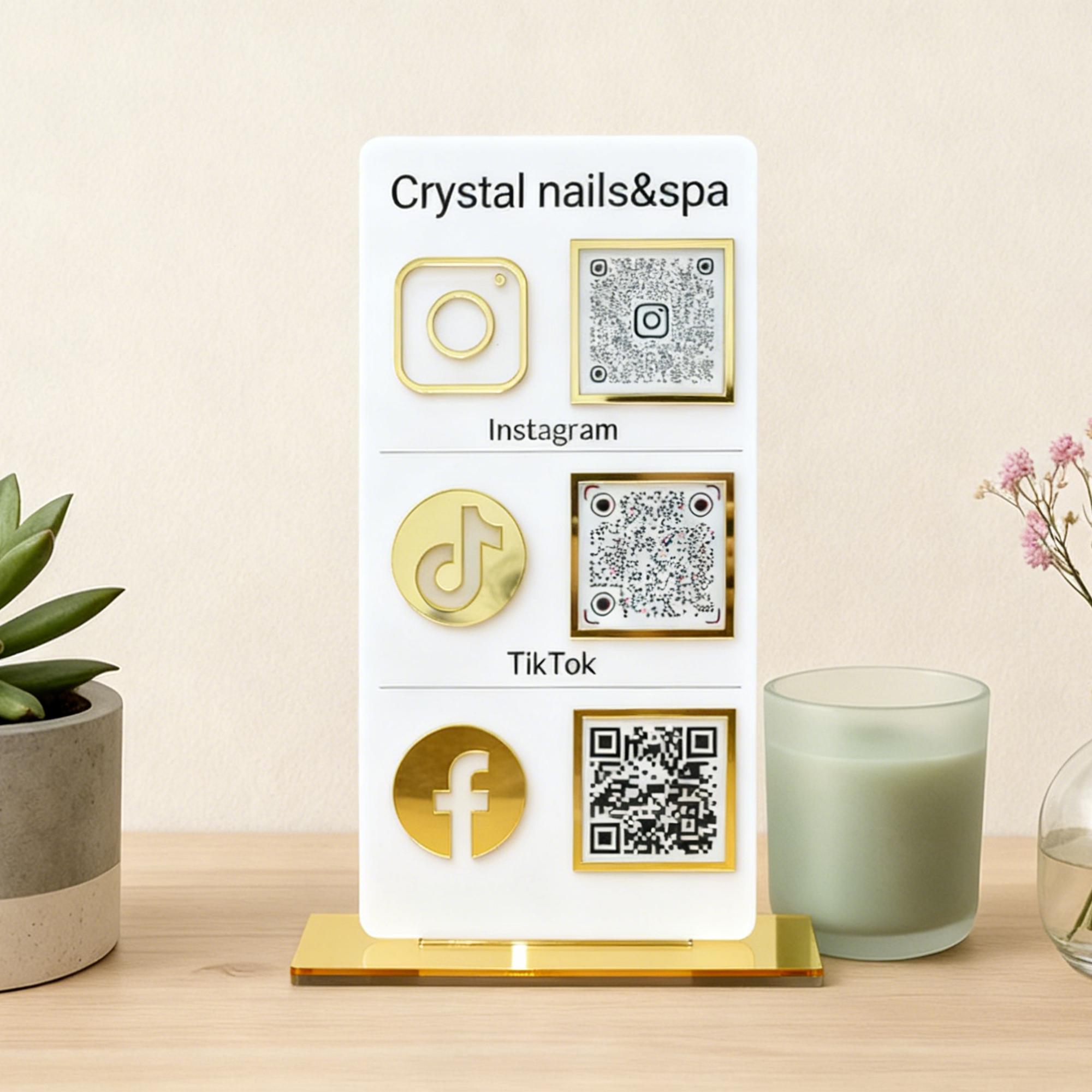 Custom Acrylic QR Code Sign – Social Media Display, Salon & Spa Decor ...