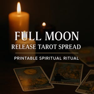 Full Moon Release Tarot Spread | Shadow Work Digital PDF | Printable Spiritual Ritual