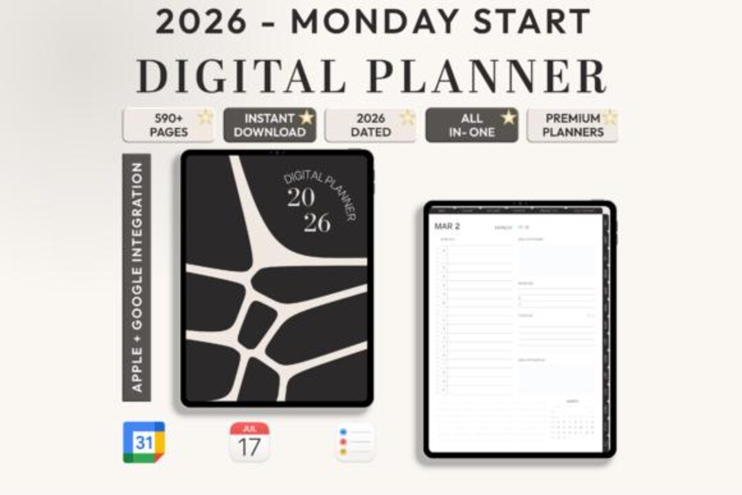 All-in-one Digital Planner 2026 - Monday Goodnotes, Notability ...