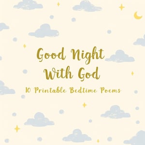 Biglietti con poesie per la buonanotte per una notte tranquilla – Benedizioni cristiane stampabili per la buonanotte per bambini – Routine della buonanotte basata sulla fede – Download immediato
