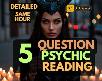 5 Question Psychic Tarot Reading: Same Hour Insight, Love & Career