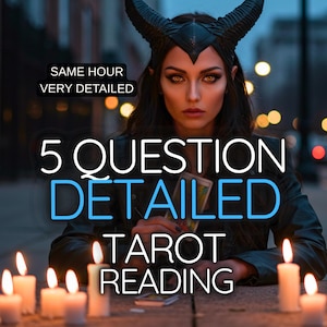 Leitura psíquica intuitiva de tarô de 5 perguntas - Leitura na mesma hora - Tarô rápido - Insight astrológico - Respostas rápidas - Leitura telepática - Conselho psíquico