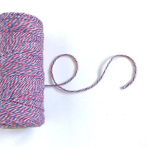 Ficelle aérienne Divine Twine - 4 plis - 15 yards - 4 juillet Rouge, Blanc et Bleu