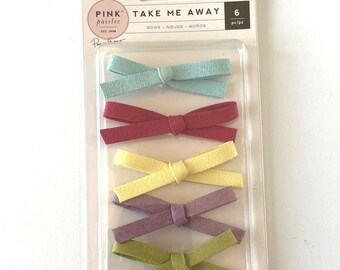 American Craft Pink Paislee Take Me Away Collection Bows Suede 6 Piece