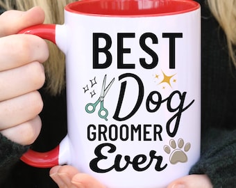 Best Dog Groomer Ever Mug, Cat Groomer Mug, Gift for Dog Groomer, Pet Grooming Gift, Cute Paw Print Mug, Pet Grooming Appreciation Cup
