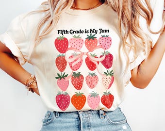 Comfort Colors® Fifth Grade Teacher, 5th Grade Teacher, Fifth Grade Team, Fifth Grade is My Jam Shirt, Fifth Grade Teacher Appreciation Gift