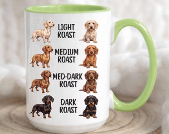 Rolig taxkaffemugg, present till hundmamma, latte mocha espresso doxie-mugg, present till hundmamma, present till korvhundälskare, hundägare