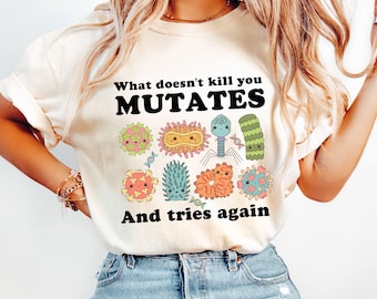 Camiseta de microbiología Comfort Colors®, camiseta de virología, camiseta divertida de microbiólogo, técnico médico, asistente médico, doctorado, ciencias de laboratorio