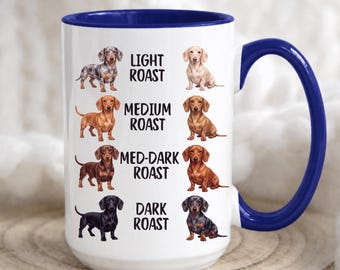 Rolig taxkaffemugg, present till hundmamma, latte mocha espresso doxie-mugg, present till hundmamma, present till korvhundälskare, hundägare