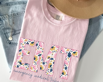 Camiseta EMT Comfort Colors®, camiseta de técnico de emergencias médicas con toile azul, paramédico graduado, camiseta EMS, regalos EMT, camiseta de primeros auxilios