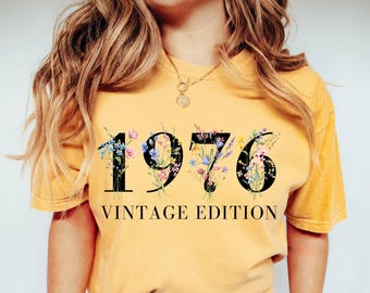 Camisa de 50 cumpleaños Comfort Colors®, regalo de 50 cumpleaños para mujeres, regalo de 50 cumpleaños, camisa Daisy 1975, regalo de 50 cumpleaños, hermana de 50 años