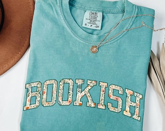 Camisa floral de libros Comfort Colors®, camiseta para club de lectura, libro personalizado, camiseta para amantes de los libros, ratón de biblioteca, lector, regalo para amantes de los libros, bibliotecario