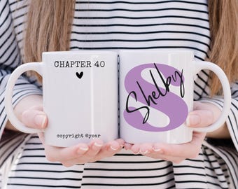 40th Birthday Mug, Custom Birthday Gift for Her, Personalized 40th Cup, In My Forties Era, Name Chapter 40 Mug, 40th Gift for Women, Men