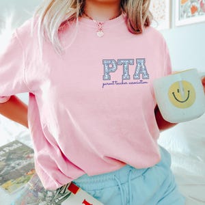 Comfort Colors® PTO Shirt, School Volunteer Shirt, Blue Toile PTO Shirt, Parent Teacher Organization Shirt,  PTO Mom Shirt, Custom pto shirt