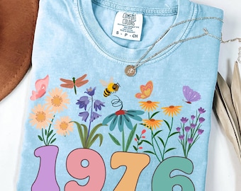 Camisa de 50 cumpleaños Comfort Colors®, regalo de 50 cumpleaños para mujeres, regalo de 50 cumpleaños, camisa vintage de 1975, regalo de 50 cumpleaños, hermana de 50 años