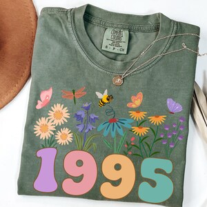 Comfort Colors® 30. Geburtstag Shirt, Vintage 1995 Shirt, 30. Geburtstag Geschenk für Frauen, 30. Geburtstag Freund, 30 Retro Blumen Geburtstag Shirt