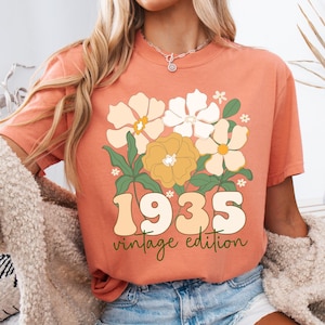 Comfort Colors® 90th Birthday Shirt, 90th birthday gift for women, 90th Birthday Gift, Vintage 1935 Shirt, sister gift, 90 Birthday Friend