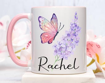Butterfly Custom Name Mug, Personalized Butterfly Mug, Butterfly Lovers gift, Butterfl Mug, Butterfly Mug, Gift for Butterfly Lover Gift