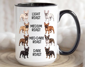 Rolig fransk bulldoggmugg, födelsedagspresent till fransk bulldoggälskare, kontorsinredning, present till fransk mamma, fransk pappa, hundförälder, kopp kaffe