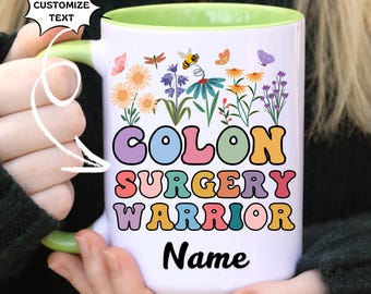 Taza personalizada de cirugía de colon, taza de colon, taza de colectomía, taza de colectomía, taza de cirugía de colon, recuperación de cirugía de colon, recuperación de colon, cáncer de colon