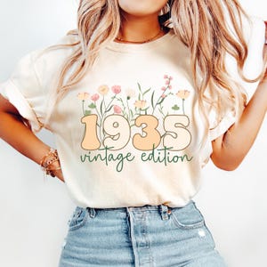 Comfort Colors® 90th Birthday Shirt, 90th birthday gift for women, 90th Birthday Gift, Vintage 1935 Shirt, sister gift, 90 Birthday Friend