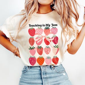 Comfort Colors® Teacher Shirt, Teaching is my jam shirt, Gift for teacher, Teacher Appreciation Gift,  Spring Teacher Tee, Floral Teacher