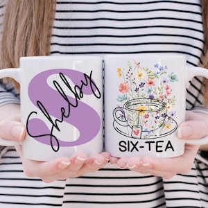 Six Tea Mug, 60th Birthday Mug, Custom Birthday Gift for Her, Personalized 60th Cup, Sixty Gifts, Name Chapter 60 Mug, 60th Gift for Women