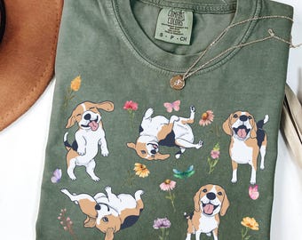 Camiseta Comfort Colors® Beagle Cottagecore, mamá de beagle, regalo de beagle, camiseta de beagle, Navidad de beagle, regalo para mamá de beagle, camiseta Comfort Colors