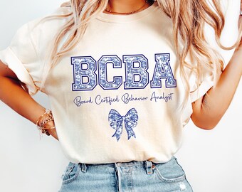 Comfort Colors® BCBA Shirt, Board Certified Behavior Analyst Shirt, Blue Toile BCBA Shirt, Autism Awareness T-shirt, Gift for BCBA Group