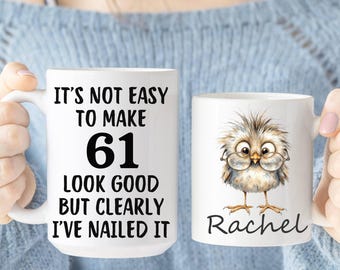 61th Birthday Gift, 61 Birthday Bird Mug, Funny 61th Birthday Gift, Funny 61th Birthday Mug, Funny Gift for 61 Year Old, 1964 Coffee Mug