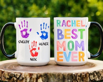 Taza para mamá, taza para mamá, cumpleaños de mamá, día de la madre, regalos para niños, taza personalizada para mamá, taza personalizada para mamá, los mejores regalos para mamá con nombres de niños