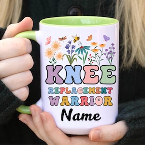 Knee Replacement Warrior Ceramic Mug, Perfect Gift Post Op, Get Well Soon For Her For Mom, Joint Knee Surgery, Custom Knee Surgery Tea Cup