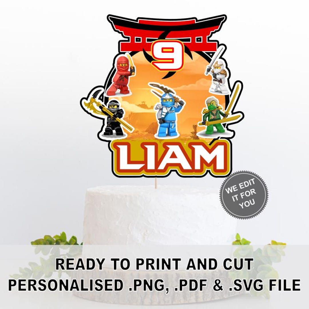 Ninja Warrior Cake Topper: Custom Birthday Party Decor (PNG, PDF ...