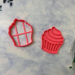 Cupcake Cookie Cutter with Stamp | STL File Download for 3D Printing | Digital Baking Tool