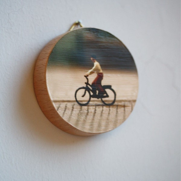Going Downhill Decorative Wood Block Wall Hanging Made With Mounted Original Photograph
